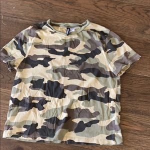 A cropped camo shirt
